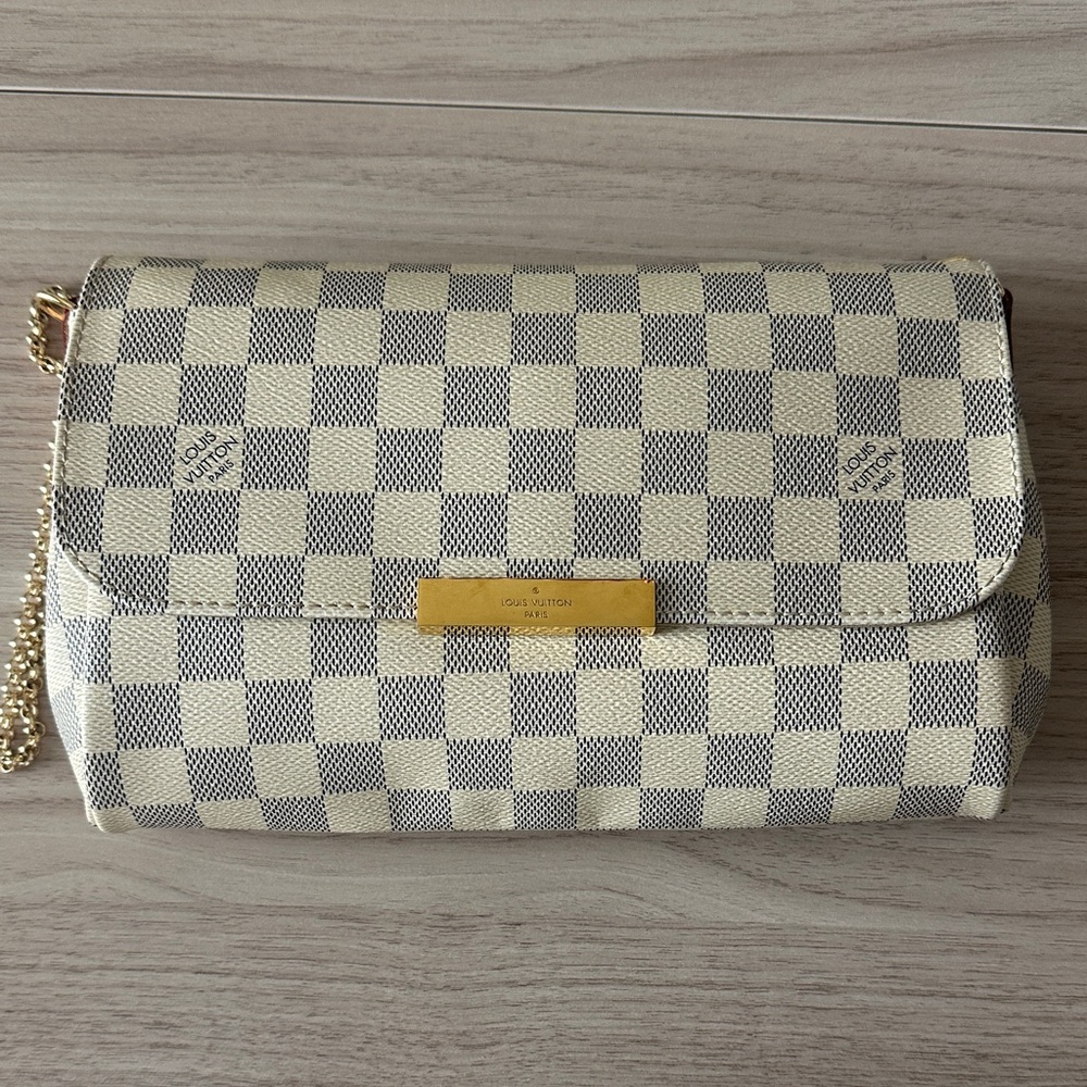 Checkered Clutch with Gold Accent